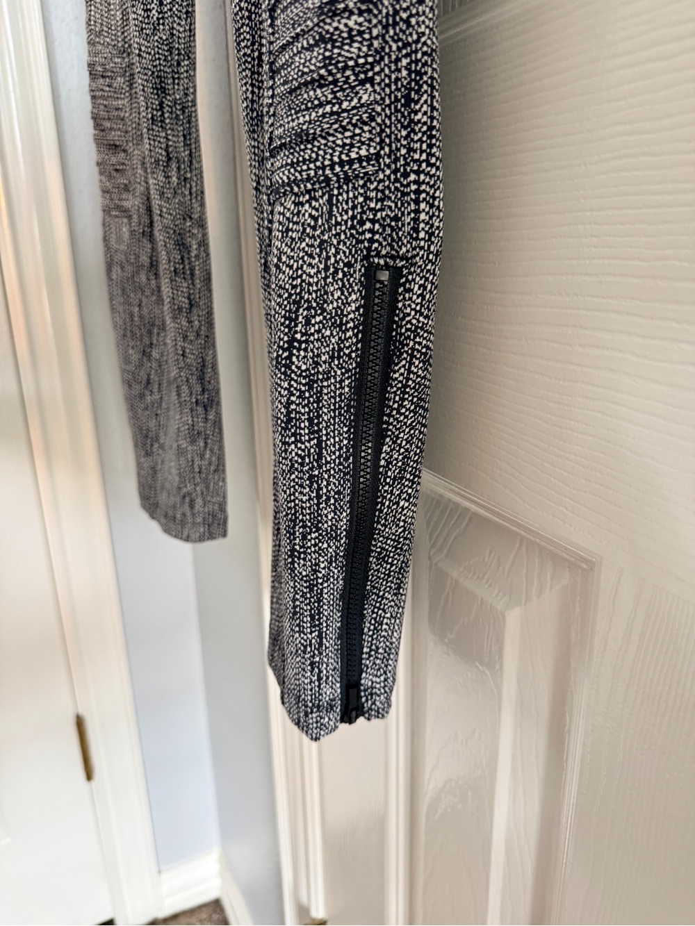 Athleta Delancey Textured Moto Black & White Leggings - Picture 3 of 10